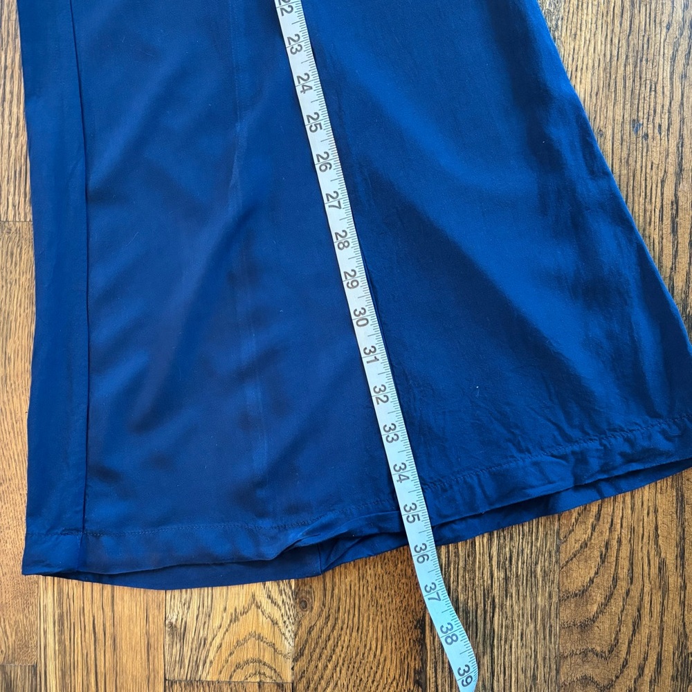 Maeve Anthropologie Wide-Leg Cropped Navy Blue Pants High Rise Size 0 - Picture 3 of 6
